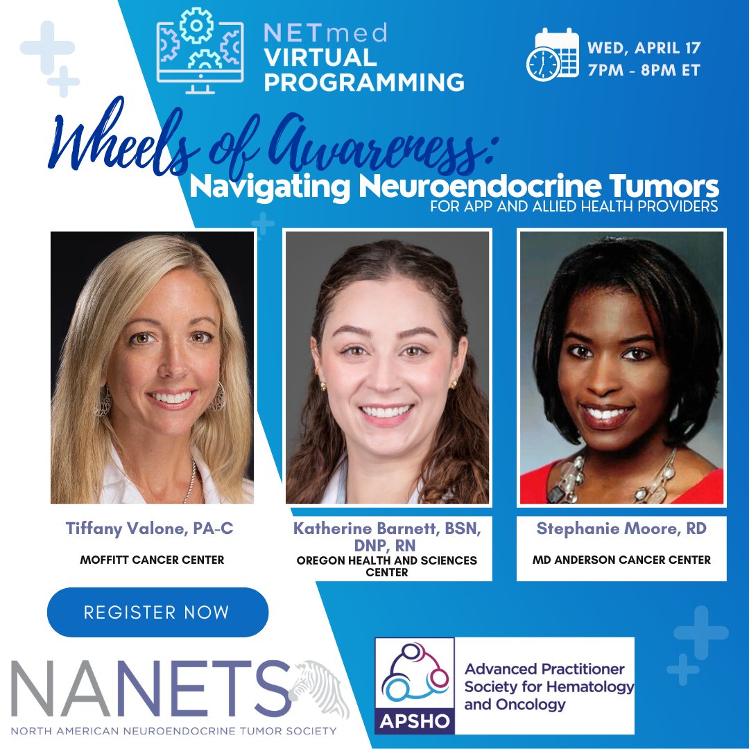 Join us at 7pm ET tonight for our monthly educational webinar - Wheels of Awareness: Navigating #Neuroendocrine Tumors. Share this detail with other Allied Health Providers and Advanced Practice Providers and Register: loom.ly/disbhHU