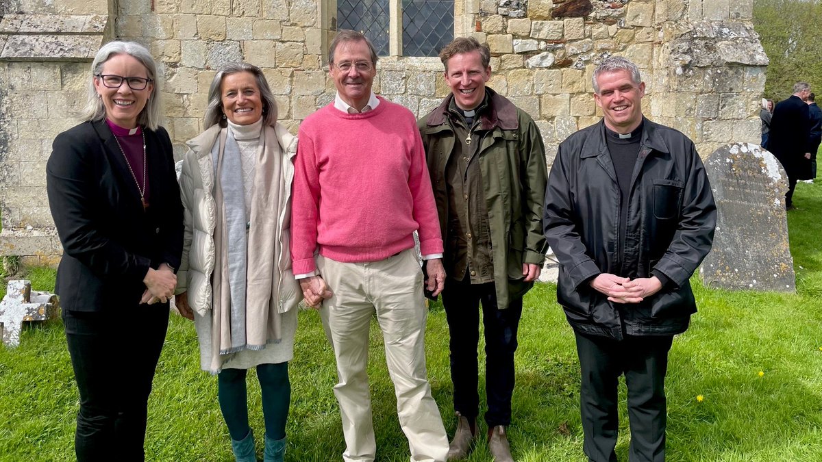 A joyful service at Buncton church yesterday saw the licensing of Harry Goring as Lay Apostolic Worker by Bishop Ruth. Pictured is Bishop Ruth with Harry Goring and his wife Pip with The vicar of Chanctonbury Churches, James Di Castiglione and Rural Dean Paul Seaman.