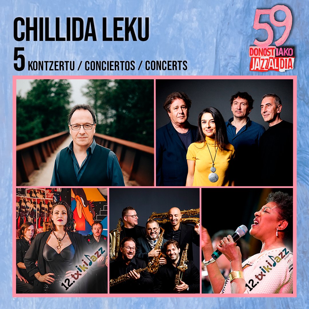 Chillida Leku: 5 kontzertu / 5 conciertos 📆 21/07: IÑAKI SALVADOR 📆 25/07: NOA & THE HELLDRINKERS (Txikijazz) 📆 26/07: FEDERICA MICHISANTI 4TET 📆 27/07: CAROLE ALSTON (Txikijazz) 📆 28/07: MAC SAXOPHONE 4TET - R. GIULIANI Info+🎟️🎟️(11.30)🔗jazzaldia.eus