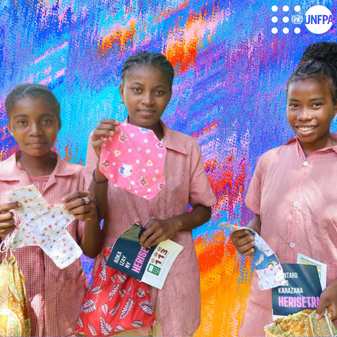 UNFPAMadagascar's tweet photo. #DYK, a woman throws away an average of 10,000 sanitary pads during her menstrual life?

📸At @UNFPA, we promote sustainable menstrual habits by encouraging women &amp; girls to use washable sanitary pads in order to preserve the environment.

#MenstrualHygiene 
#WorldWeatherDay https://t.co/XurOdvpWAN