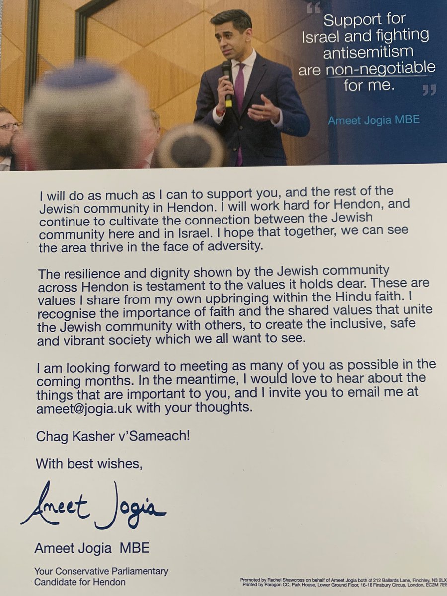 LindsayAnneJ's tweet photo. @Ameet_Jogia I received this through the door today. Are you intending to represent people of other faiths and none in the Hendon area as well as nothing is mentioned in this leaflet about the rest of us. I’m left clueless about what you will bring to the area if elected. https://t.co/eRjcARIoI7