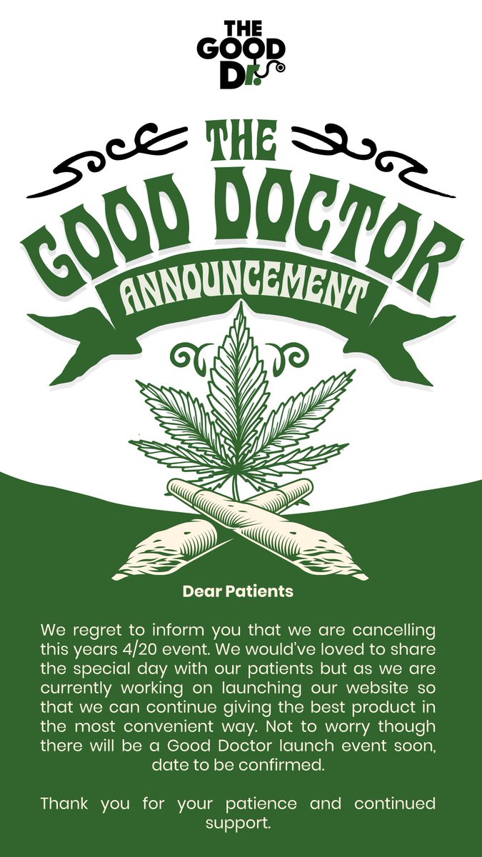 Dear all Good Patients. 
We can’t wait to offer you guys our new wide range of products 👨🏾‍⚕️ 
Please just be “patient” 😜 we almost there.
Please also follow our new instagram page “The Good Doctor ZA”