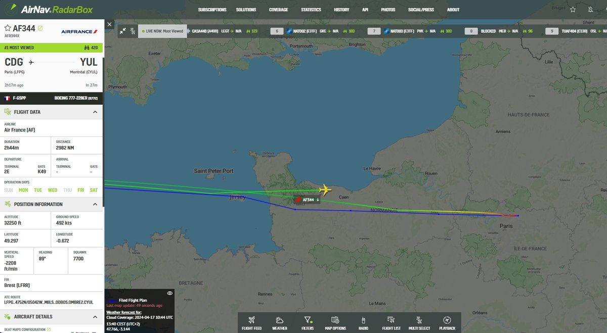 AvSourceNews's tweet photo. @RadarBoxCom AF344 has started it's descent into Paris CDG.

Furthermore, it is still unclear why the Montreal-bound flight has declared an emergency and made a beeline back to the French airport.

https://t.co/cvaKBG9Awu

@RadarBoxCom

#AirFrance #AF344 #Paris #Montreal #AvGeek https://t.co/6c5xaGsXqV