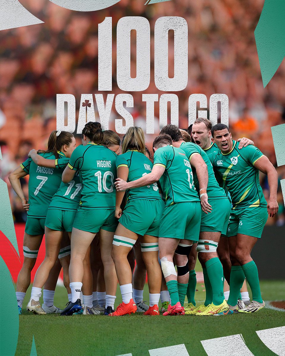 Just 100 days to go until our @Ireland7s teams make history at Paris 2024! 🇫🇷 #IrishRugby