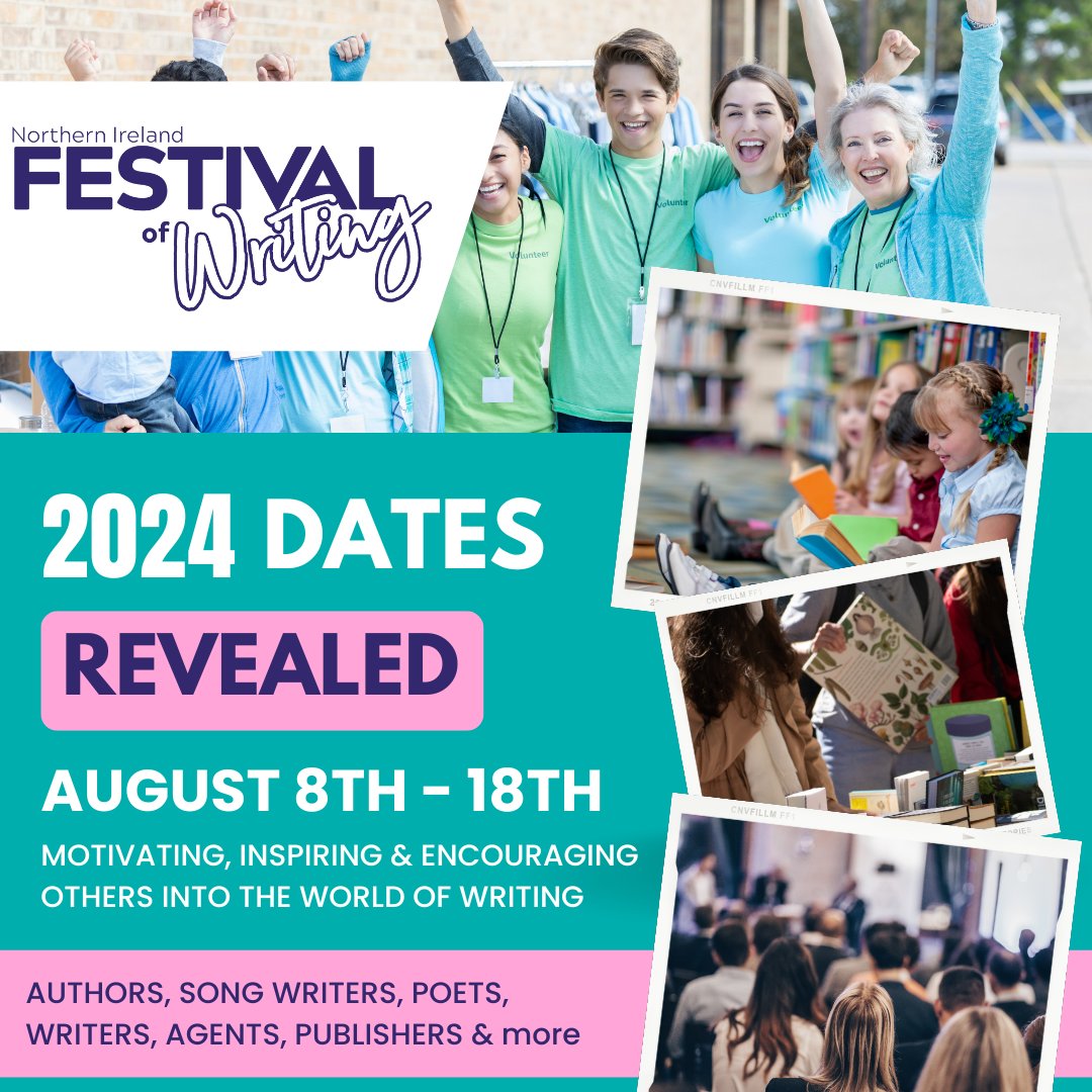 ✍ CALLING ALL BUDDING WRITERS ✍

The Northern Ireland Festival of Writing is back for 2024!

Want to get involved? Register your interest as a volunteer >> forms.gle/oKwhQxAJtuxVYe…

#FestOfWritingNI #FestOfWriting24