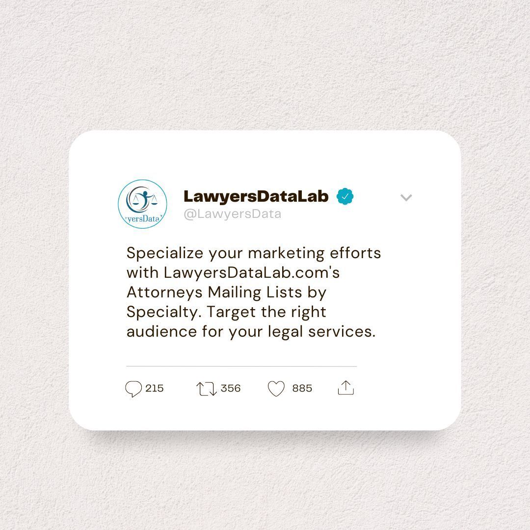 Maximize your legal marketing potential with data scraping! 📈💼 Leverage valuable data to create personalized campaigns and enhance client engagement. #LegalMarketingPotential #DataDrivenSuccess  Email: info@lawyersdatalab.com