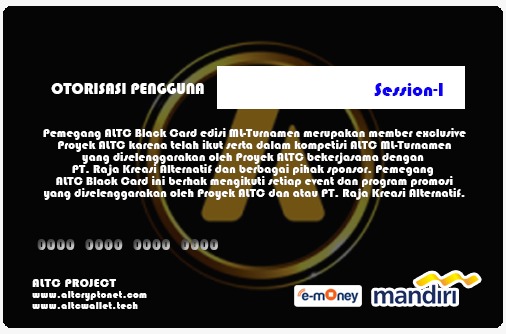 Alt3du's tweet photo. ALTC ML-TURNAMEN Certificate is an Mandiri E-Money and also ALTC Black Card
#altc #altcrypto #BNB #Binance #MATIC #usdt #icenetwork #twelvezodiac #ml_turnamen #AltcMLTurnamen https://t.co/MJDITiRf3Z