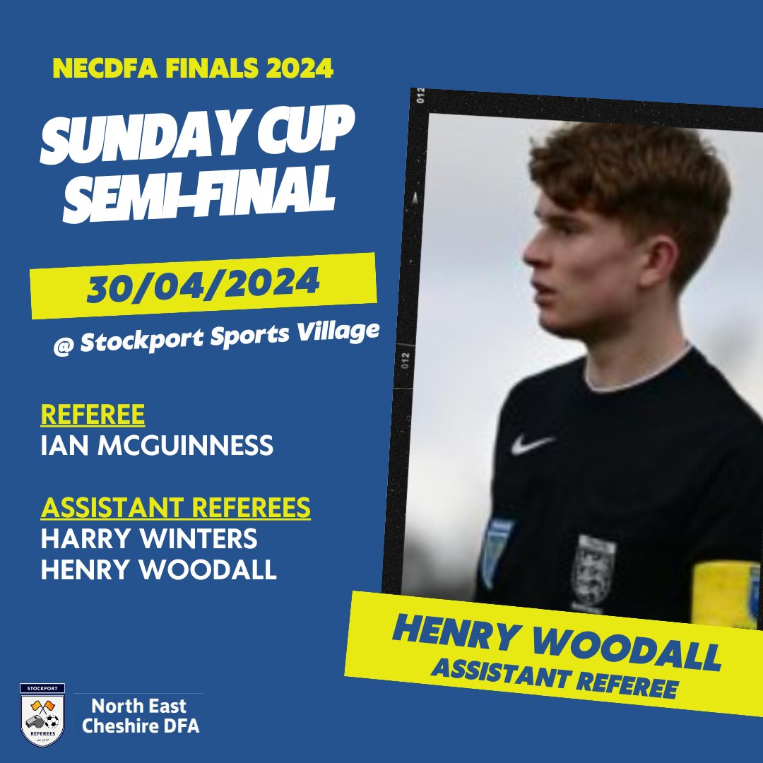 StockportRefs's tweet photo. 🤩 A number of SRS members have been appointed to the @NECDFARefs Sunday Cup semi-finals, taking place later this month.👏⚽️

@Cheshire_FA | @FARefereeing https://t.co/K3ZDpVcuxY