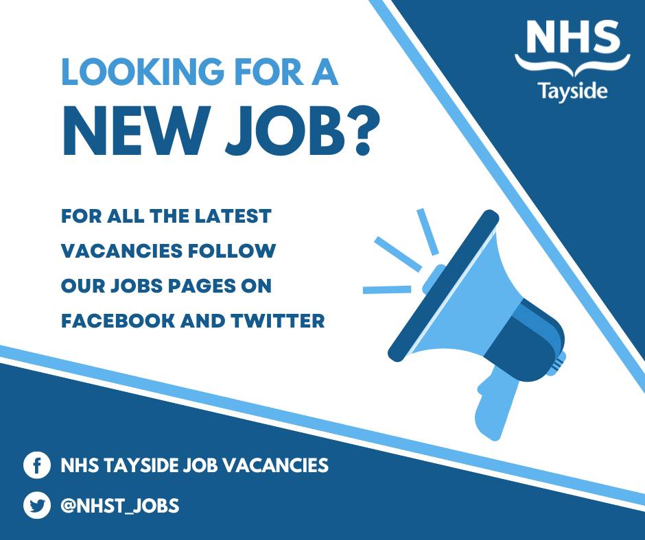 Looking for a new job? Follow @ NHS Tayside Job Vacancies on Facebook and @NHST_Jobs on X to see all our latest vacancies.