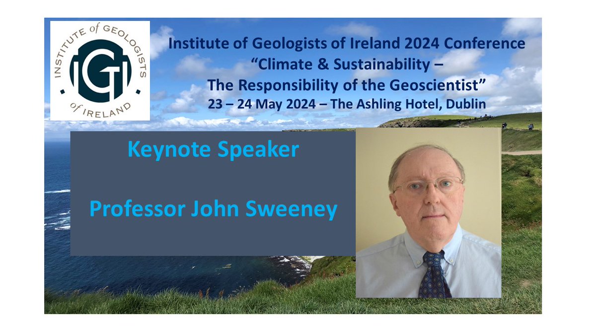 We are delighted to announce the #Keynote Speaker for the @IGI_PGeo 2024 Conference is Professor John Sweeney, Maynooth University. The Conference programme is now on the @IGI_PGeo website. Hurry, the Early Bird Registration ends this Friday, 19th April! igi.ie/conference-202…