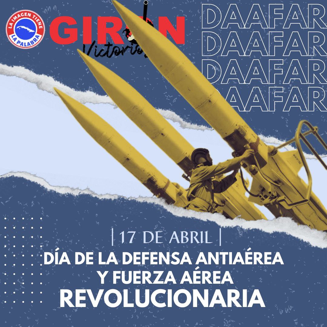 Hoy 17 de abril, conmemoramos el Día de la Defensa Antiaérea y Fuerza Aérea Revolucionaria, asi como el inicio de la invasión a Playa Girón. Representó la primera gran derrota del imperialismo yanqui en América #GirónVictorioso #DeZurdaTeam