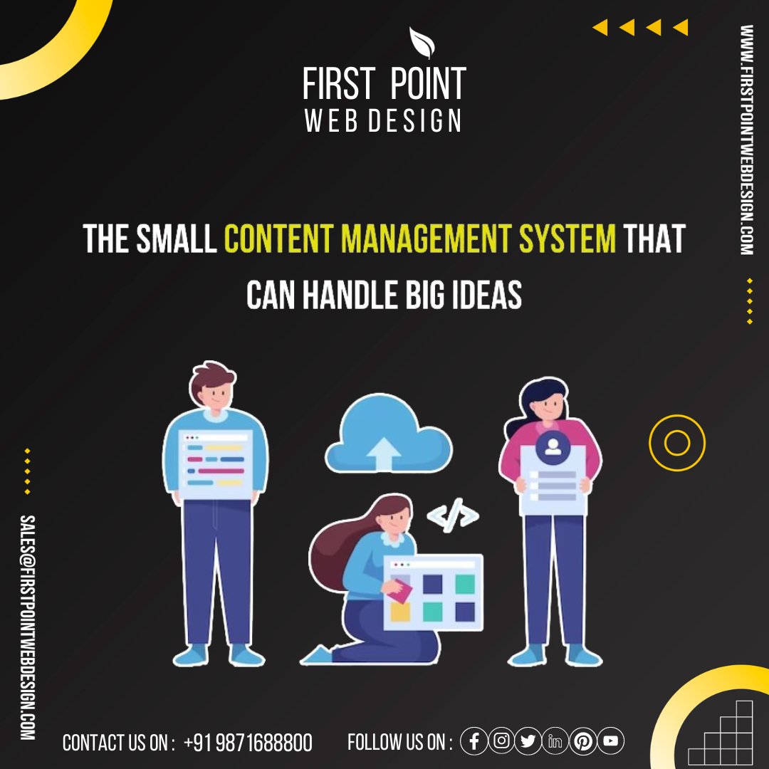 The small Content Management System that can handle big ideas. . . 👉 FOLLOW US @firstpointwebdesign ☎ +91 9871688800 🌐firstpointwebdesign.com 📧Email:sales@firstpointwebdesign.com ✅ WhatsApp Chat: wa.me/919871688800 . . #contentmanagement #contentmanagementsystem #cms