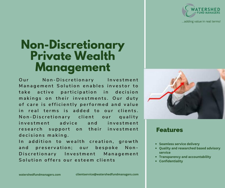 Discerning investors do not want to leave the management of their wealth to chance. Thus, our Private Wealth Management Solution offers our clients safety and growth of their investment. Invest Now! #stock #invest #investment #privatewealthmanagement #fundmanagersinlagos