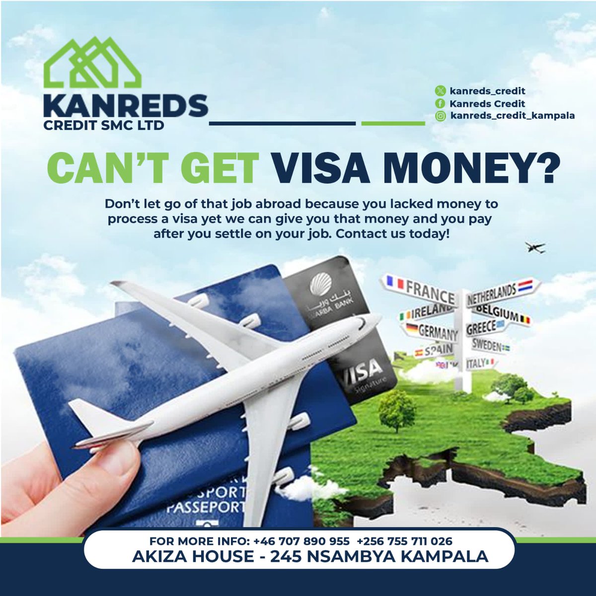 Well here is the opportunity, you can go get a visa money and pay later with #KanredsCredit.