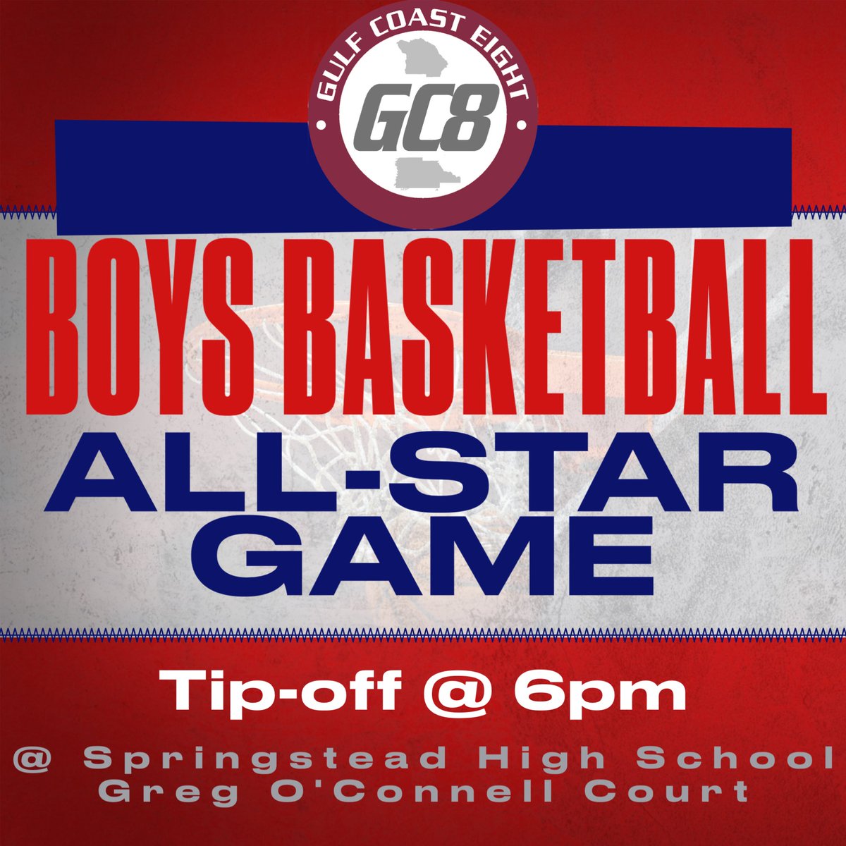 GAME DAY!!! Come and check out the top seniors in the conference battle it out in the 5th Annual GC8 All-Star game presented by State Farm. Game tips at 6pm. @springstead_ath @HernandoCo_Ath @HernandoBoys @CHSlHoops @wwhs_bball @LecantoBBall @CRHSPirates @Citrus_Canes