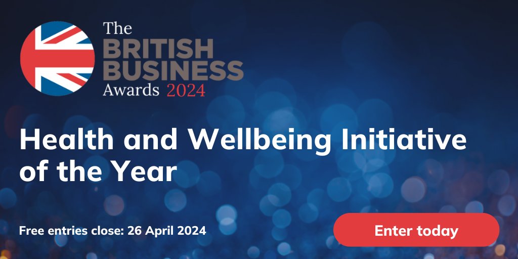 Does your SME offer an impactful health & wellbeing initiative? Nominate it for 'Health & Wellbeing Initiative of the Year' at the #BritishBusinessAwards!

FREE to enter! Deadline: 26 April 2024. 
britishsmallbusinessawards.co.uk/2024-categorie…

#EmployeeHealth #Wellbeing #Awards #WorkplaceCulture