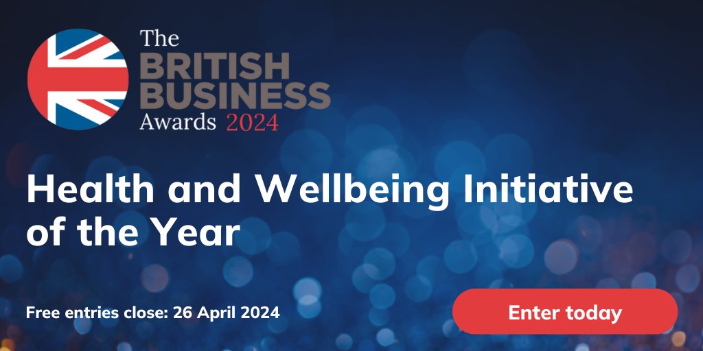 Does your SME offer an impactful health & wellbeing initiative? Nominate it for 'Health & Wellbeing Initiative of the Year' at the #BritishBusinessAwards! FREE to enter! Deadline: 26 April 2024. britishsmallbusinessawards.co.uk/2024-categorie… #EmployeeHealth #Wellbeing #Awards #WorkplaceCulture