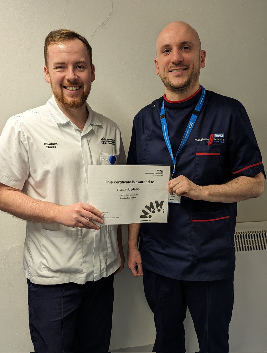 MFT Pre-Reg Education Team (@mft_pret) on Twitter photo Congratulations to Aaron who has been awarded an Outstanding Learner award by Ward F7 WTWA for his enthusiasm, great communication skills & initiative.
Well done Aaron! ๐๐๐
<a href="/MMUPBLTutors/">Practice-Based Learning Team @MMUHPSC</a> <a href="/F7ElectiveMFT/">F7 Elective Surgery</a> <a href="/GilbertBec/">Rebecca Osborne</a> <a href="/Kimberley_S_J/">Kimberley S-Jamieson</a> <a href="/alisonjeff0/">Alison Jefferies</a> <a href="/KirstyJMatron/">Kirsty Jamieson BNurs Hons RSCN PGDip</a> Congratulations to Aaron who has been awarded an Outstanding Learner award by Ward F7 WTWA for his enthusiasm, great communication skills & initiative.
Well done Aaron! ๐๐๐
<a href="/MMUPBLTutors/">Practice-Based Learning Team @MMUHPSC</a> <a href="/F7ElectiveMFT/">F7 Elective Surgery</a> <a href="/GilbertBec/">Rebecca Osborne</a> <a href="/Kimberley_S_J/">Kimberley S-Jamieson</a> <a href="/alisonjeff0/">Alison Jefferies</a> <a href="/KirstyJMatron/">Kirsty Jamieson BNurs Hons RSCN PGDip</a>