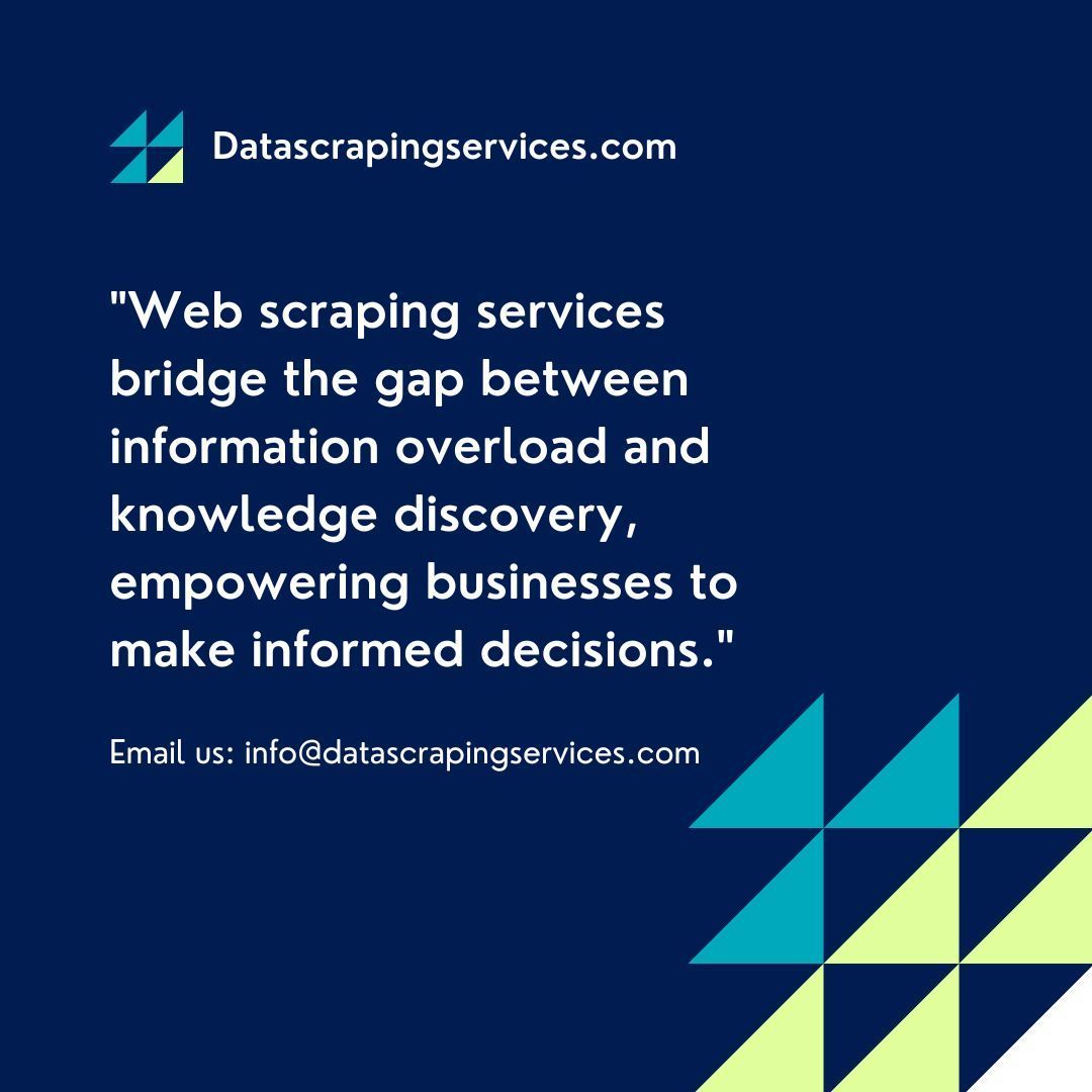 Data scraping services empower businesses with actionable insights! 💪📈 Leverage data to optimize strategies, enhance customer experiences, and drive growth. #ActionableInsights #DataDrivenDecisions Email: info@datascrapingservices.com