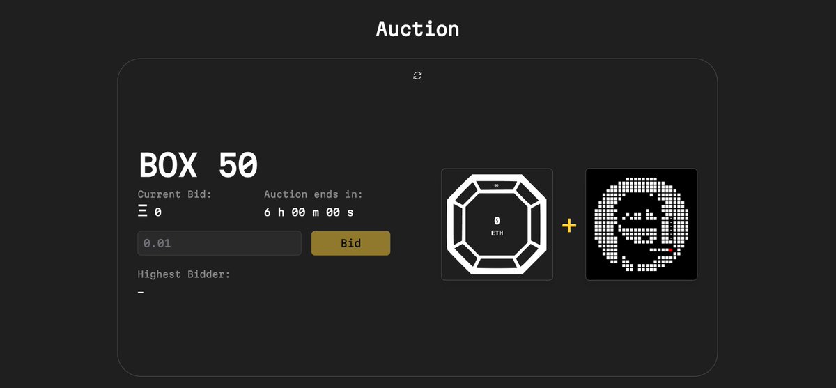 gemlabs_wtf's tweet photo. 🚀 gm, frens! Big news to kick off the day! 🌟

🔥 The $BOX 50 auction will be different. We're not just auctioning off $BOX 50 - an NFT accumulating ETH - but also including a stellar piece from the trending based punks collection: punk #3752 by @traf!
https://t.co/Zmy1jfHTT5 https://t.co/1l17nmJE11