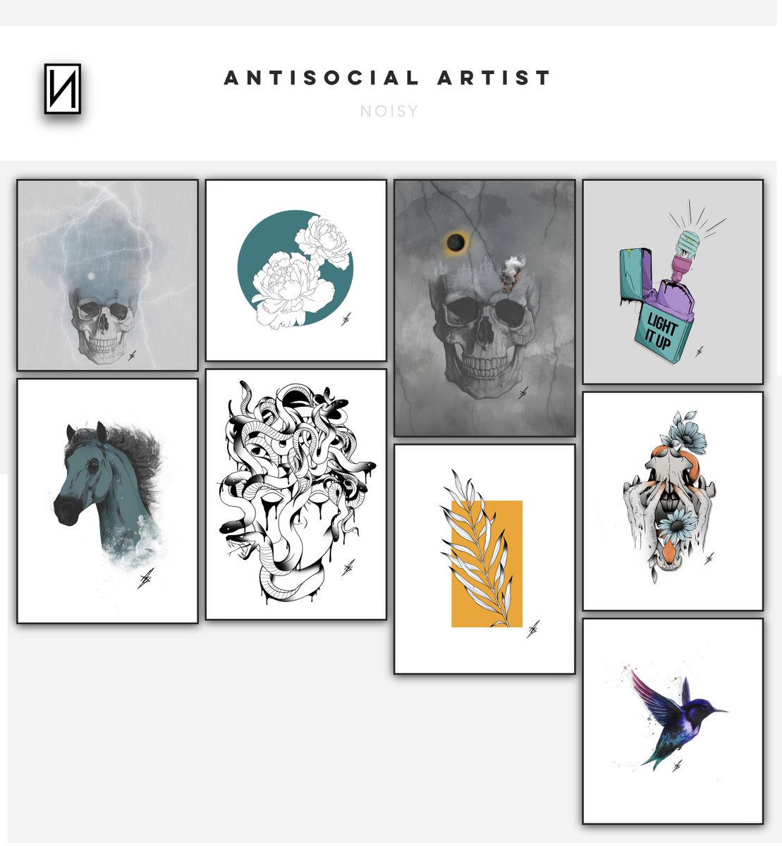 My little portfolio on my website is coming along well. 
You can check it out below. 🫶🏼🖤

antisocialartist.co.uk