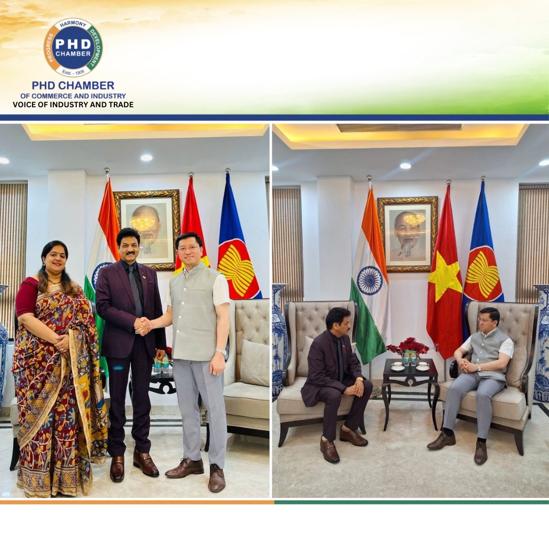 PHDCCI delegation had a productive meeting with H.E. Mr. Nguyen Thanh Hai, Ambassador of Vietnam to India to discuss Vietnamese startups' participation in Solar X Challenge and opportunities for joint research and technology transfer. #phdcci #SolarXChallenge #India #Vietnam