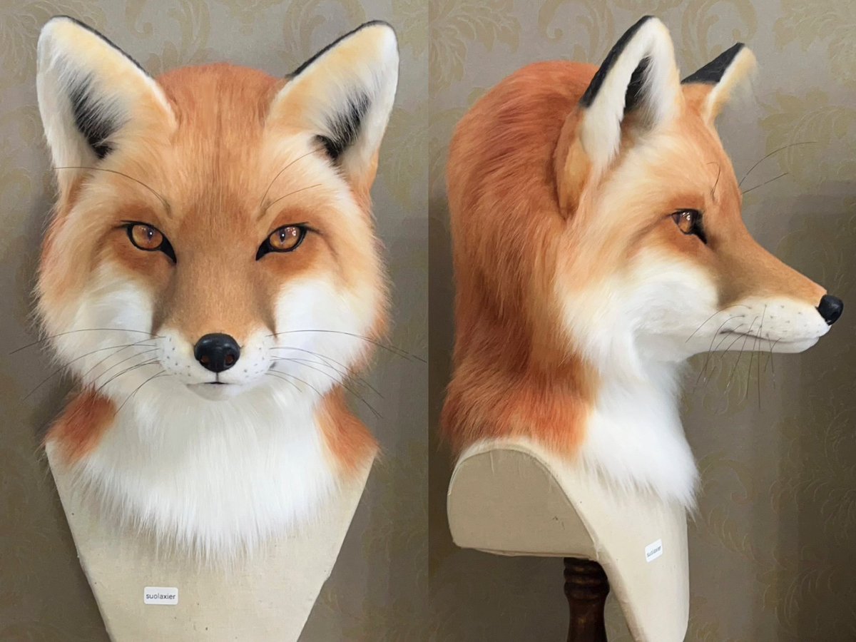 Premade Fursuit Fox (head) SB :2500 USD MB :50 USD No AB set ⏰ 2024/ 4/17 20:00 ～2024/ 4/ 20 22:00 （Beijing time） Please bid under ' bid here ' below, and in the reply chain to notify other bidders or DM me to bid! See more details below↓