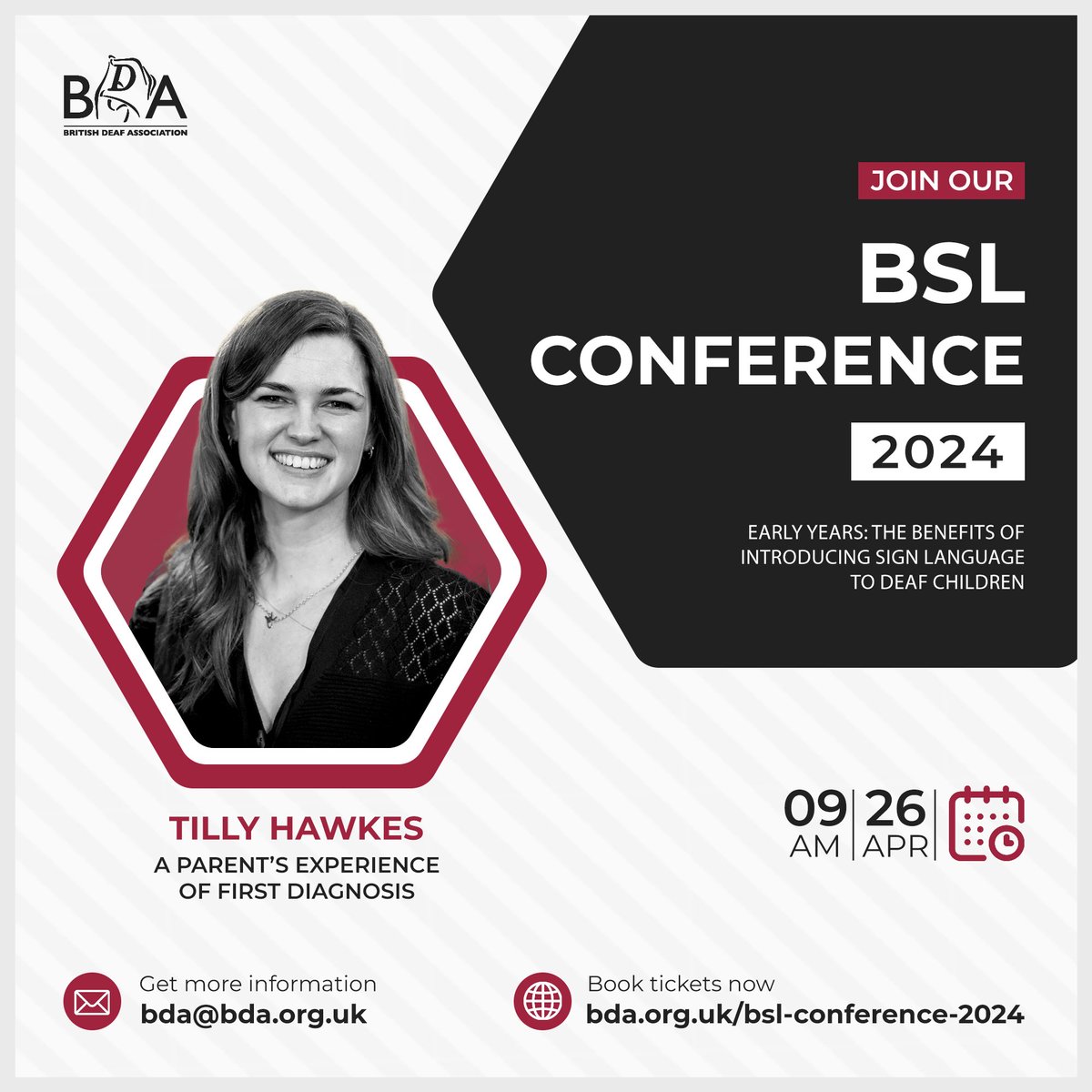 Join us at #BSLConference2024 on April 26th! Explore the impact of early sign language at Hilton Manchester Deansgate. Don’t miss out on a transformative day with top experts. Tickets: bda.org.uk/bsl-conference… #BSLinOurHands