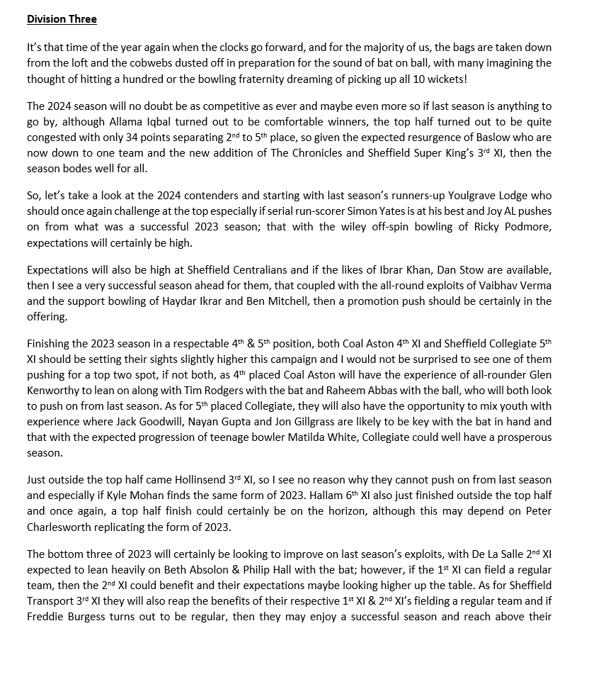 The Yorkshire & Derbyshire Cricket League tweet media