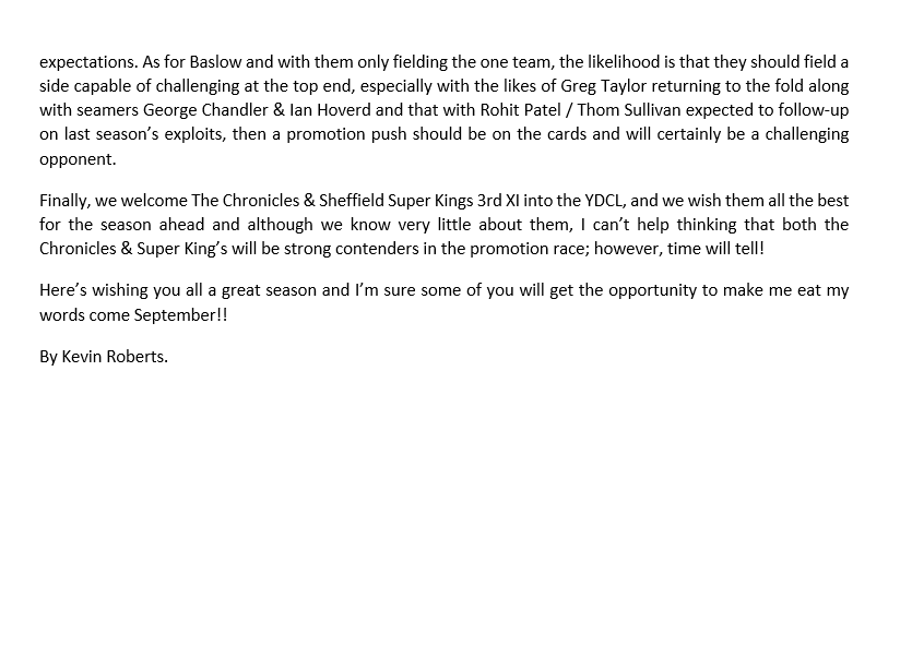 The Yorkshire & Derbyshire Cricket League tweet media