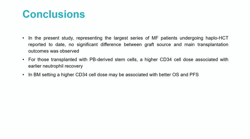 CONGRESS #EBMT24 | Tomasz Czerw, Maria Sklodowska-Curie Institute discusses association between stem cell source, CD34+ dose and outcomes after haplo transplant. For stem cell source, there was no sig difference in OS, PFS, RI, NRM and GVHD. But borderline effect between source…