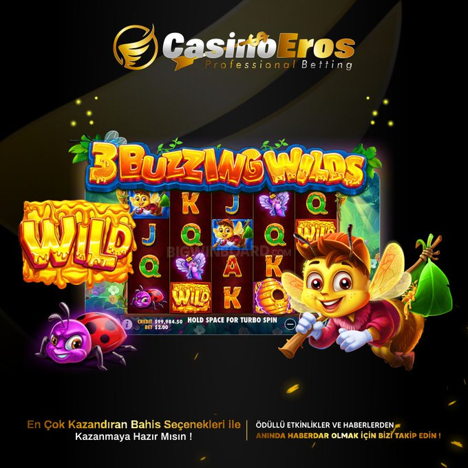 🎰#CasinoEros ta En Güvenilir SLOT Casino Sağlayıcıları Seni Bekliyor

🐝Pragmatic Play 3️⃣ Buzzing Wilds İle Max WİN Kazanç Fırsatı

🆙 Güvenilir Tek Adres t.ly/CasinoEros

#SlotCasino #CasinoSlot