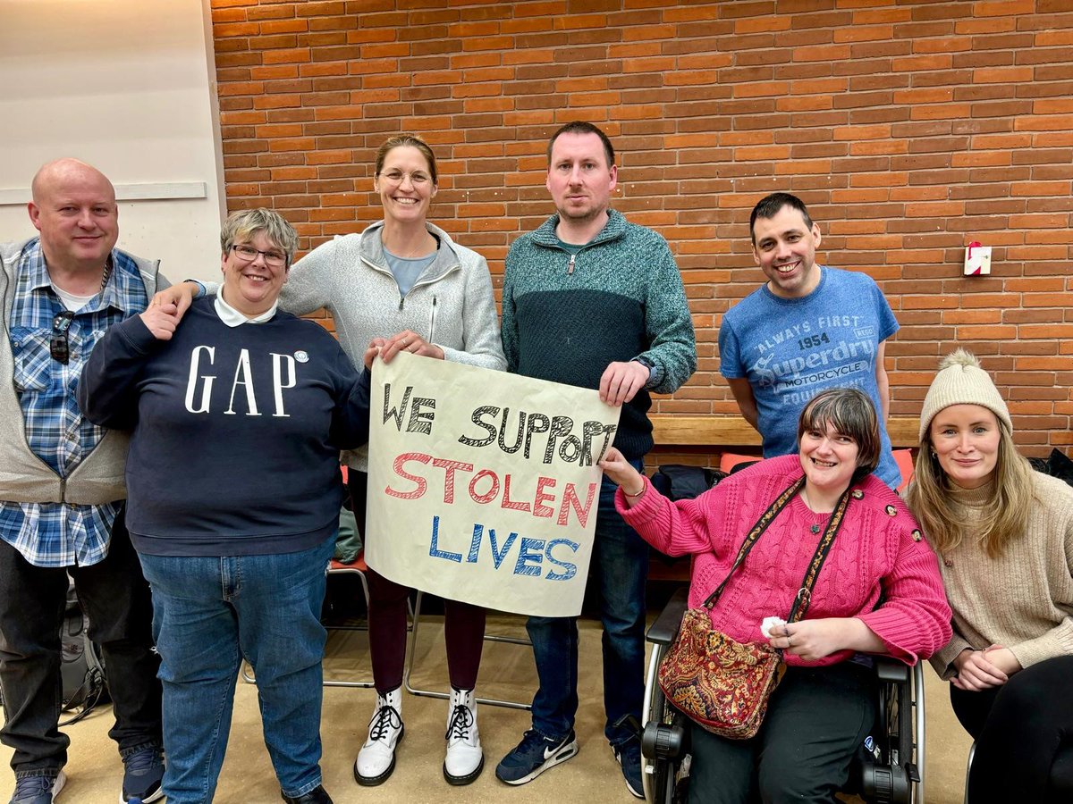 theRRNetwork's tweet photo. The RRN supports today's #StolenLives protest taking place in Cardiff. 

We believe people should live in #HomesNotHospitals. https://t.co/Gu9DllMCQA