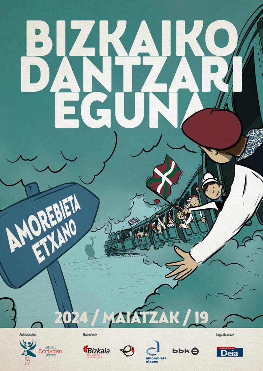 📆 El 19 de mayo se celebrará en Amorebieta-Etxano el Bizkaiko Dantzari Eguna 🎶🩰 Será una fiesta de todo el día, con exhibiciones de baile por la mañana y actuación del grupo Luhartz por la tarde. Noticia 👉 labur.eus/5VGV5 #AmorebietaEtxano #AmorebietaEtxanokoUdala