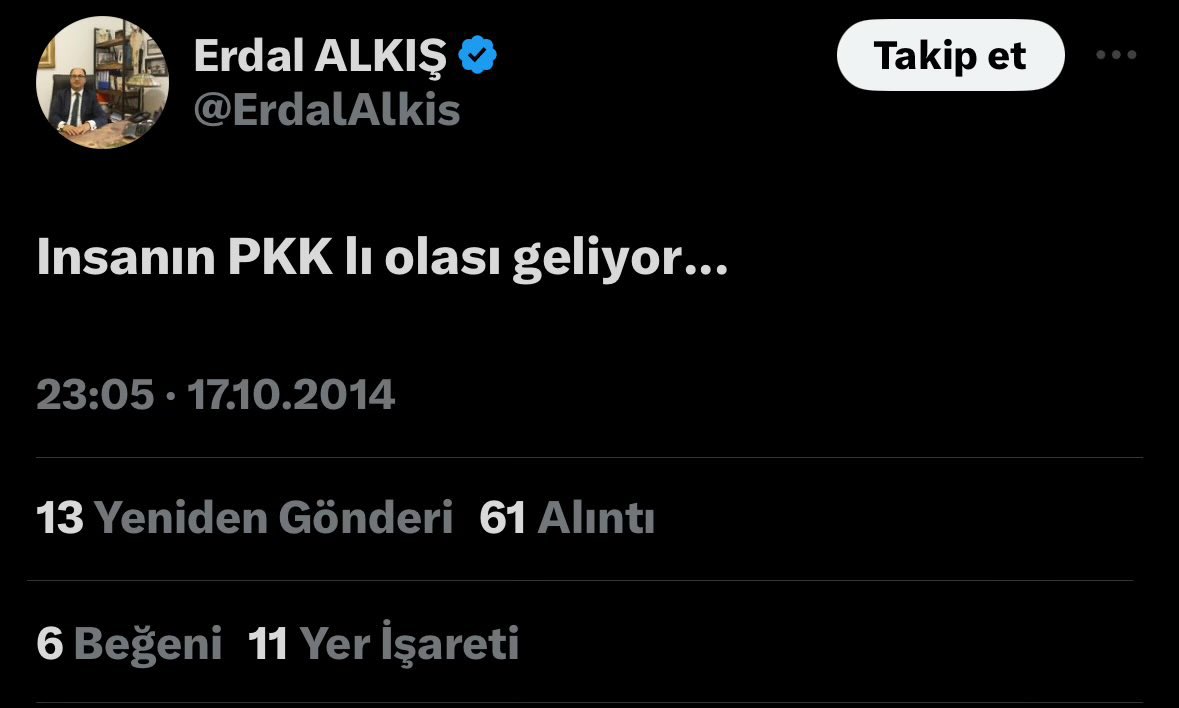 TFF Başkanlığına adaylığını açıklayan Erdal Alkış’ın geçmişte yaptığı paylaşım.