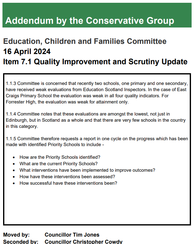 CouncillorCowdy's tweet photo. Conservatives pushing for improvements in Education...
#CouldDoBetter
#Edinburgh #Education #Conservatives https://t.co/zvPybRyuBO