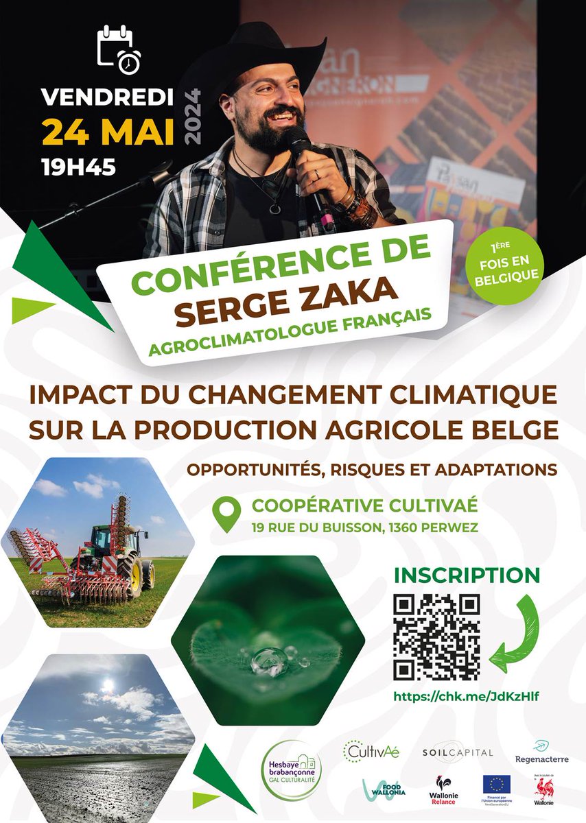INEDIT 📷 SERGE ZAKA en Belgique pour la 1ère fois! Nous organisons une conférence pour les agriculteurs qui souhaitent en apprendre plus sur l'impact du changement climatique sur la production agricole belge. Inscriptions via le formulaire ici: forms.gle/4rQtALvQiVmwvo…