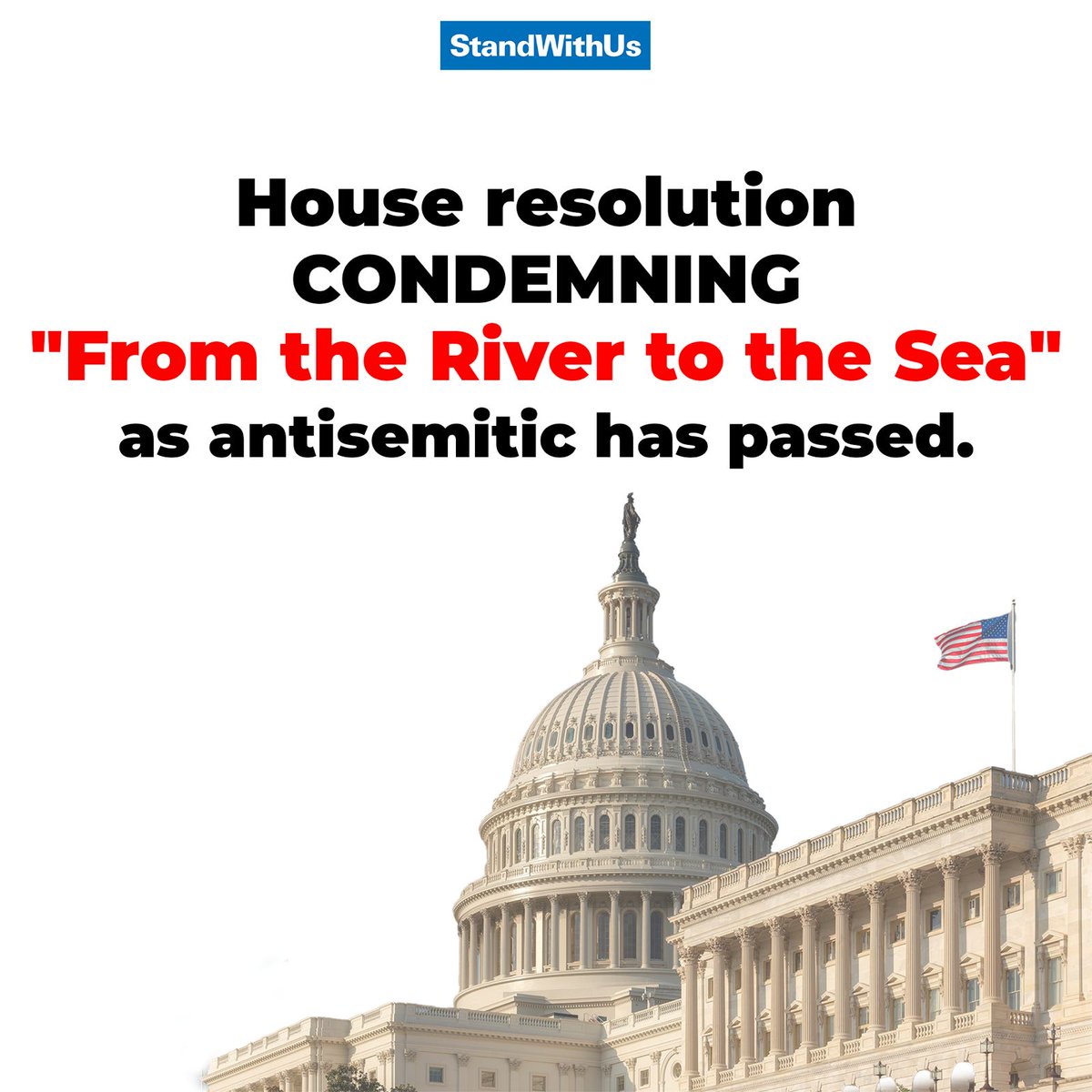 Thank you, U.S., for unequivocally condemning the #antisemitic chant ‘From the River to the Sea’, which openly calls for the complete destruction of the world’s only #Jewish State. 🇺🇸
#StandUpToHatred