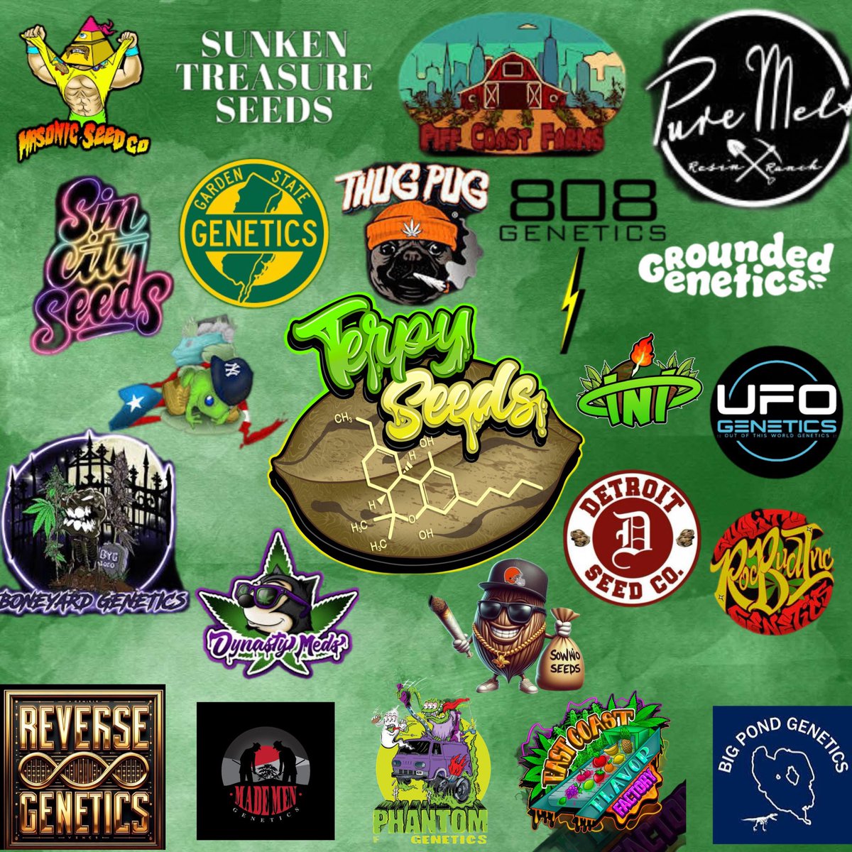 "Grateful shoutout to the amazing breeders behind Terpyseeds' 4/20 promo seeds event. Your dedication and skill are truly valued!"

"Exciting news! Starting April 19th, every order will receive 30+ freebies! Keep an eye out for new drops and a massive restock."