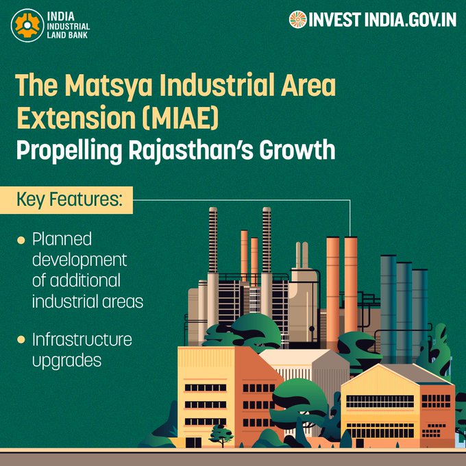 Unveiling the heartbeat of Rajasthan's prosperity—Matsya Industrial Area Extension (MIAE), catering to manufacturing & IT industries, and catalysing the state’s economic growth. 🌟 

Click to know more: bit.ly/IndLandBank_GOI 

#InvestIndia #IILB #InvestInRajasthan