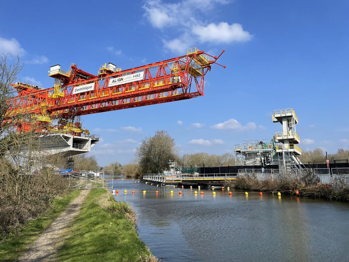 The #HS2 Colne Valley viaduct crossing the Grand Union Canal - today (17 April) and on 8 March