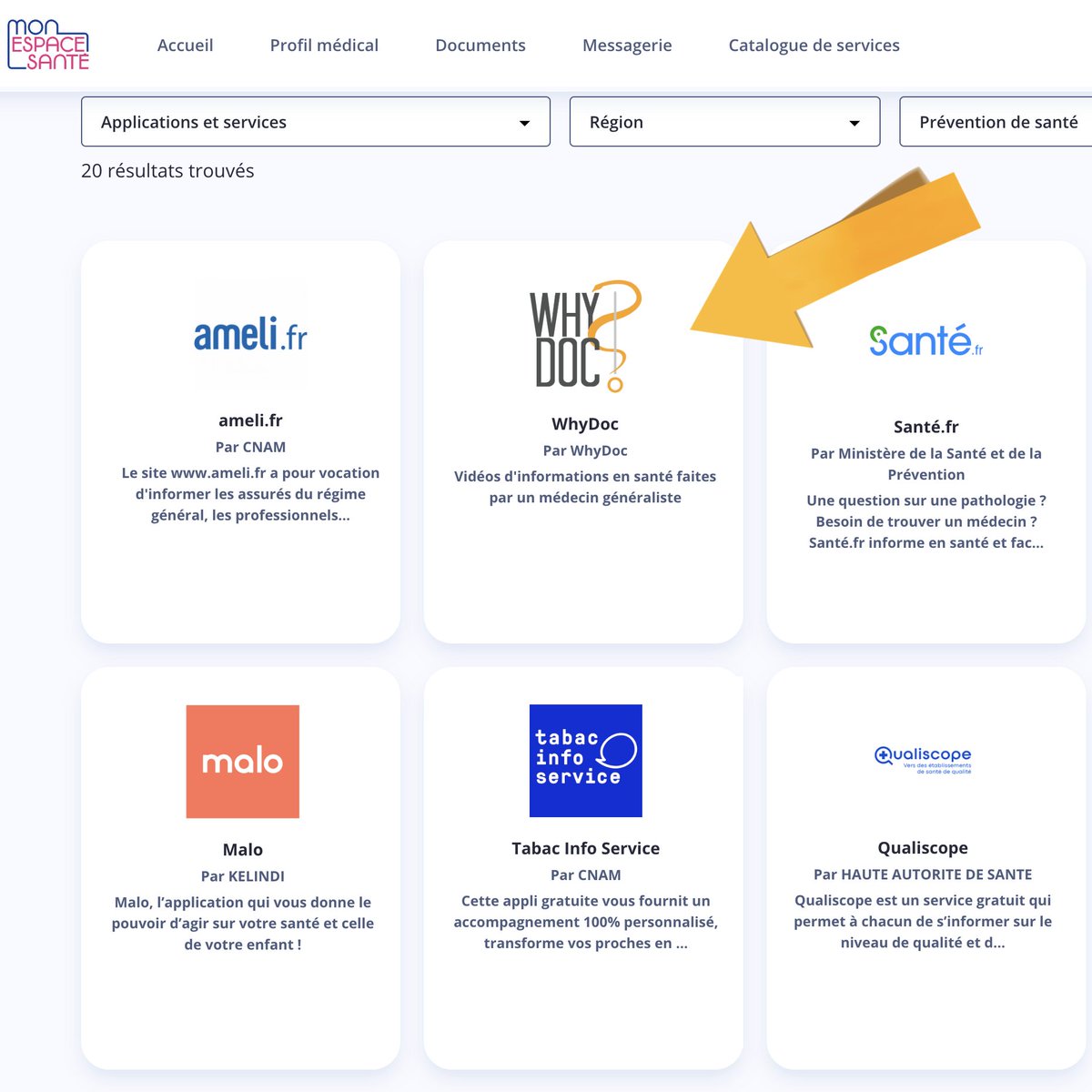 🎉 Je suis très fier de vous annoncer que WhyDoc.fr est maintenant sur #MonEspaceSanté 😁 Mon site et mes vidéos sont référencées à côté de services comme ameli.fr ou tabac-info-service.fr Merci @Sante_Gouv @esante_gouv_fr et @Assur_Maladie