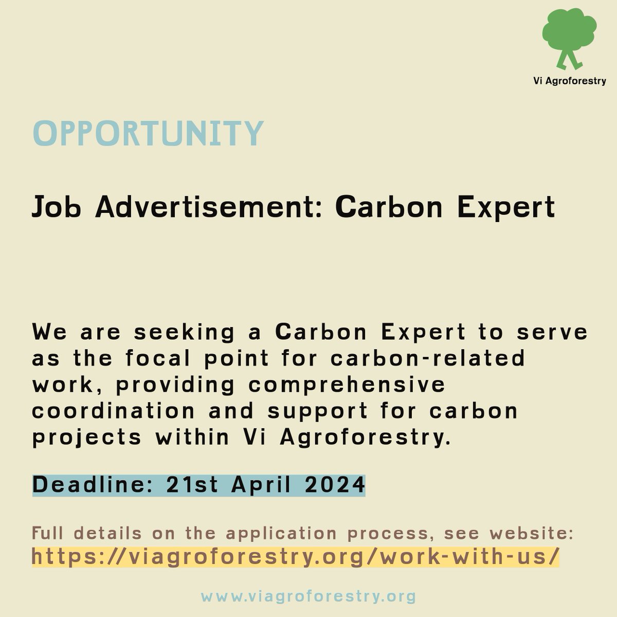 ❗Reminder: 🌍 Vi Agroforestry seeks a Carbon Expert in Nairobi. Empower smallholder farmers. 📷 Responsibilities: Coordinate carbon projects, manage verifications, and collaborate with country offices. 📷viagroforestry.org/work-with-us #JobOpening #CarbonExpert