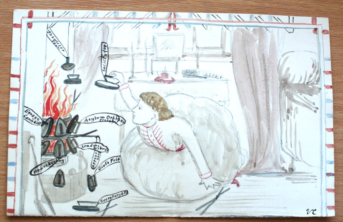 Anyone need cheering up? Here's a caricature of the writing life by Victoria Cholmondeley, sister of author Mary Cholmondeley.