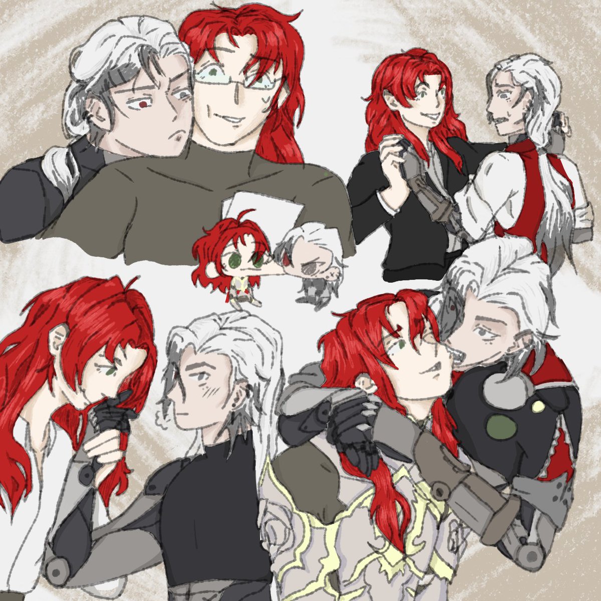 fronva's tweet photo. quick drawings of this couple and my headcanons about them  ehehe 

#Boothill #Argenti #Argenthill #HSR #HonkaiStaiRail https://t.co/fhIyMeespk
