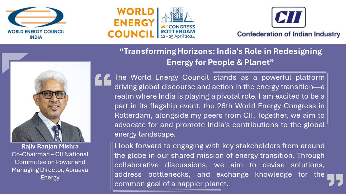 #CII_26thWorldEnergyCongress #RedesigningEnergy #WEC2024 @wec_i @WECouncil @FollowCII