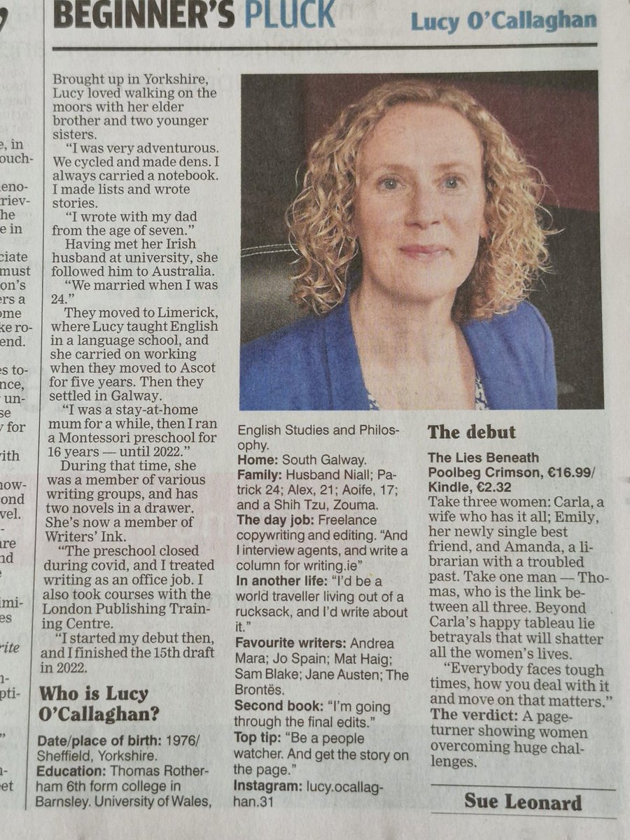 BESTSELLER BOOK REVIEW: The Lies Beneath by Lucy O'Callaghan. 'A page-turner showing women overcoming huge challenges' @irishexaminer ebook NOW AVAILABLE buff.ly/4dehNxt or PAPERBACK buff.ly/49EvaUC