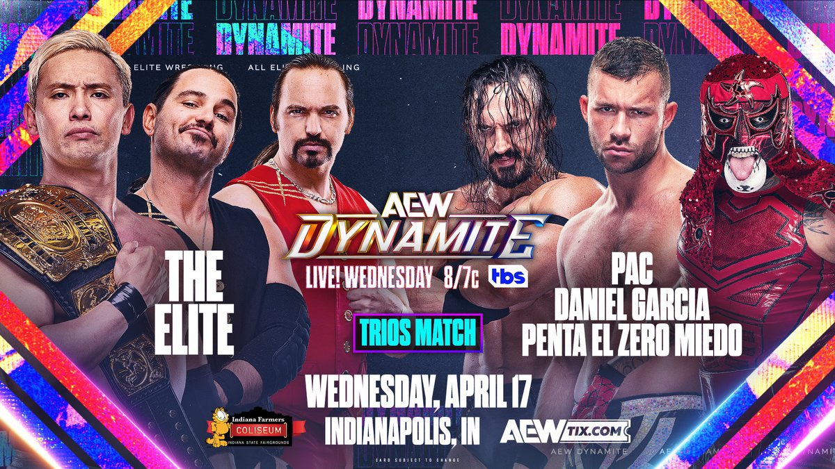 Tonight #AEWDynamite @rainmakerXokada & @youngbucks v @BASTARDPAC, @GarciaWrestling & @PENTAELZEROM