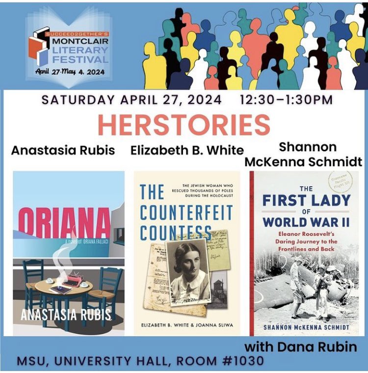 Meet my coauthor of @SimonBooks #counterfeitcountess. She will speak about women’s histories with fellow book authors @montclairstateu as part of @MontclairLitFes.