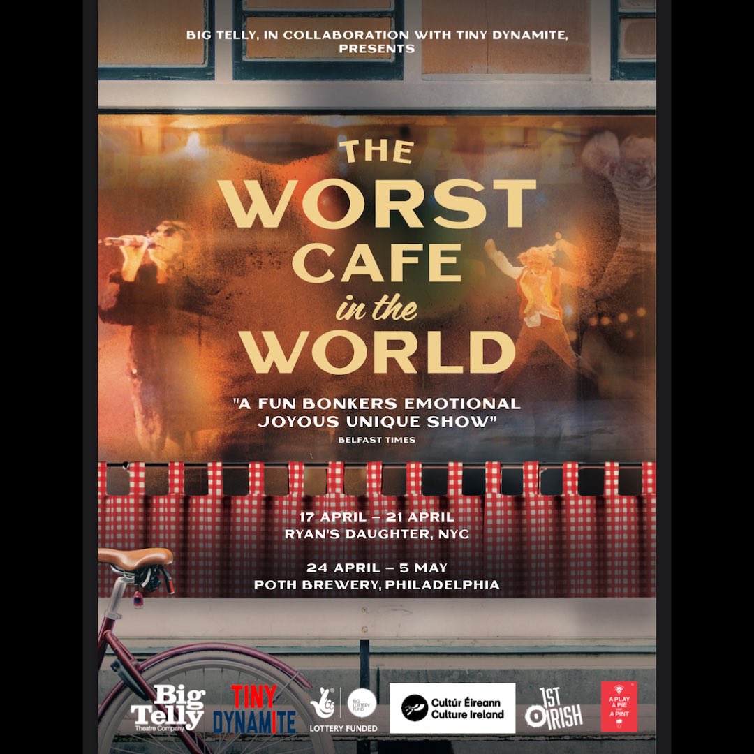 Roll Up Roll up ladies and gents to “The Worst Cafe In the World” opening tonight @ryansdaughterny brought to you by @tiny_dynamite @BigTellyNI part of @OriginTheatre1 #1stIrish 🎟️origintheatre.org Runs until Sun 21st #1stIrish2024
